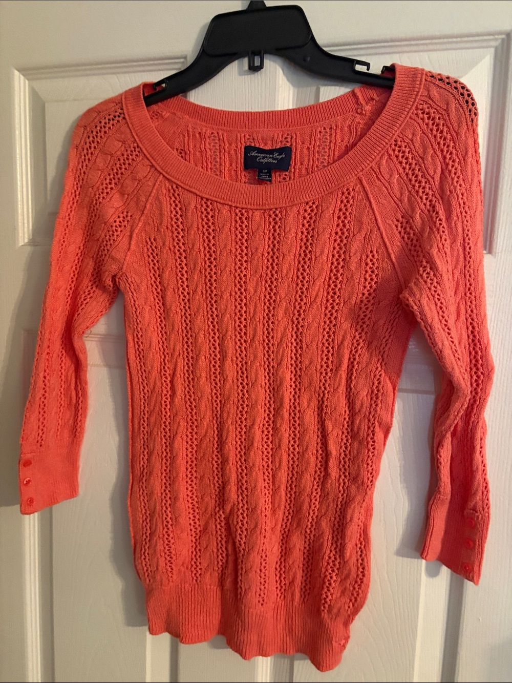American Eagle Outfitters Coral Scoop-Neck Knit Top